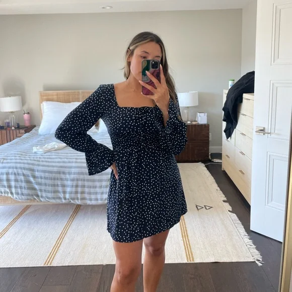 open lace back dress Sandberg Maxi Dress Blue Polka Dot main image 0